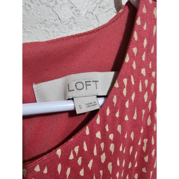 Ann Taylor Loft Dress Womens Size Small Sleeveless Pink Polka Dot (821) - Picture 5 of 5